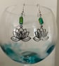 Sterling Silver Lotus Flower Drop Earrings