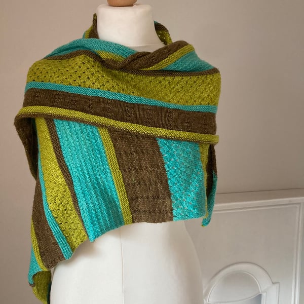 Hand knit luxury shawl 