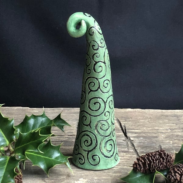 Swirl tree - green & black