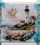 Lighthouse Coastal Scene - Hand Crafted Decoupage Greeting Card - With Love 3281