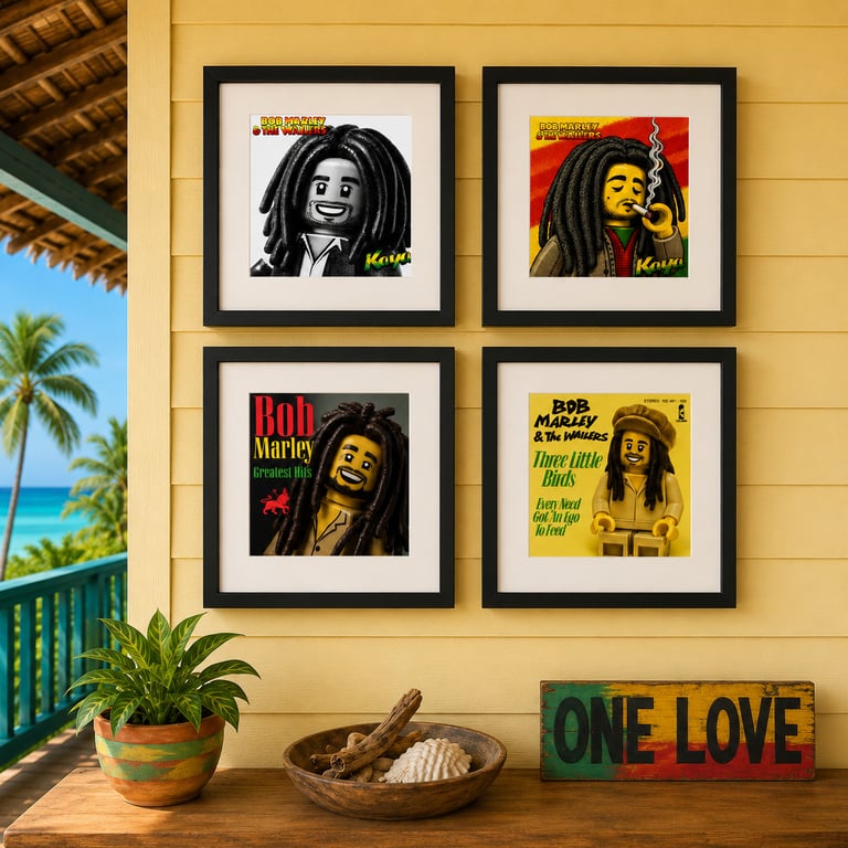 BOB MARLEY - Lego-inspired album prints - Choose design - mounted or framed
