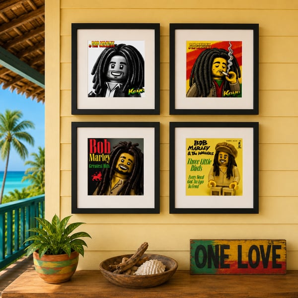 BOB MARLEY - Lego-inspired album prints - Choose design - mounted or framed