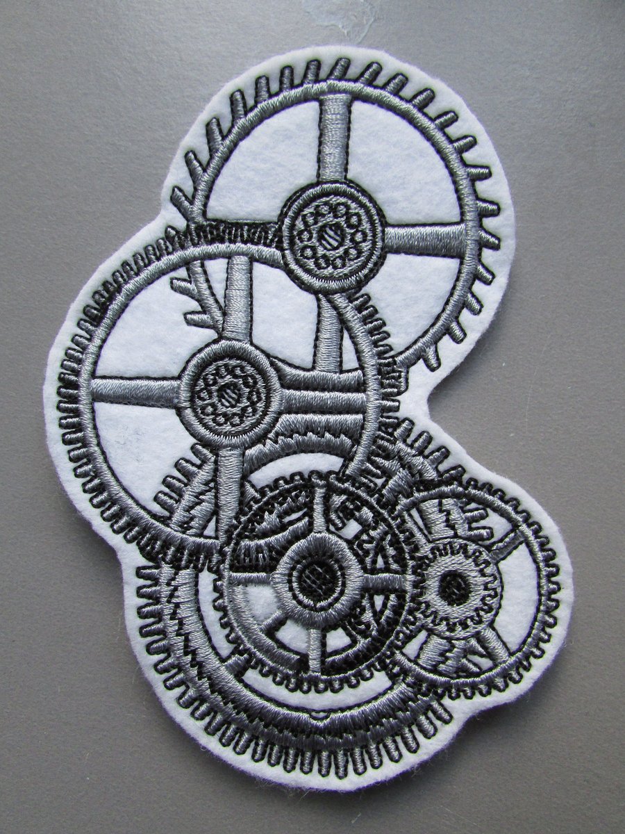 Steampunk Cogs and GearsEmbroidered Sew on Applique Patch