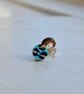 Hand painted colourful leopard print wooden circle ear studs - Image 4