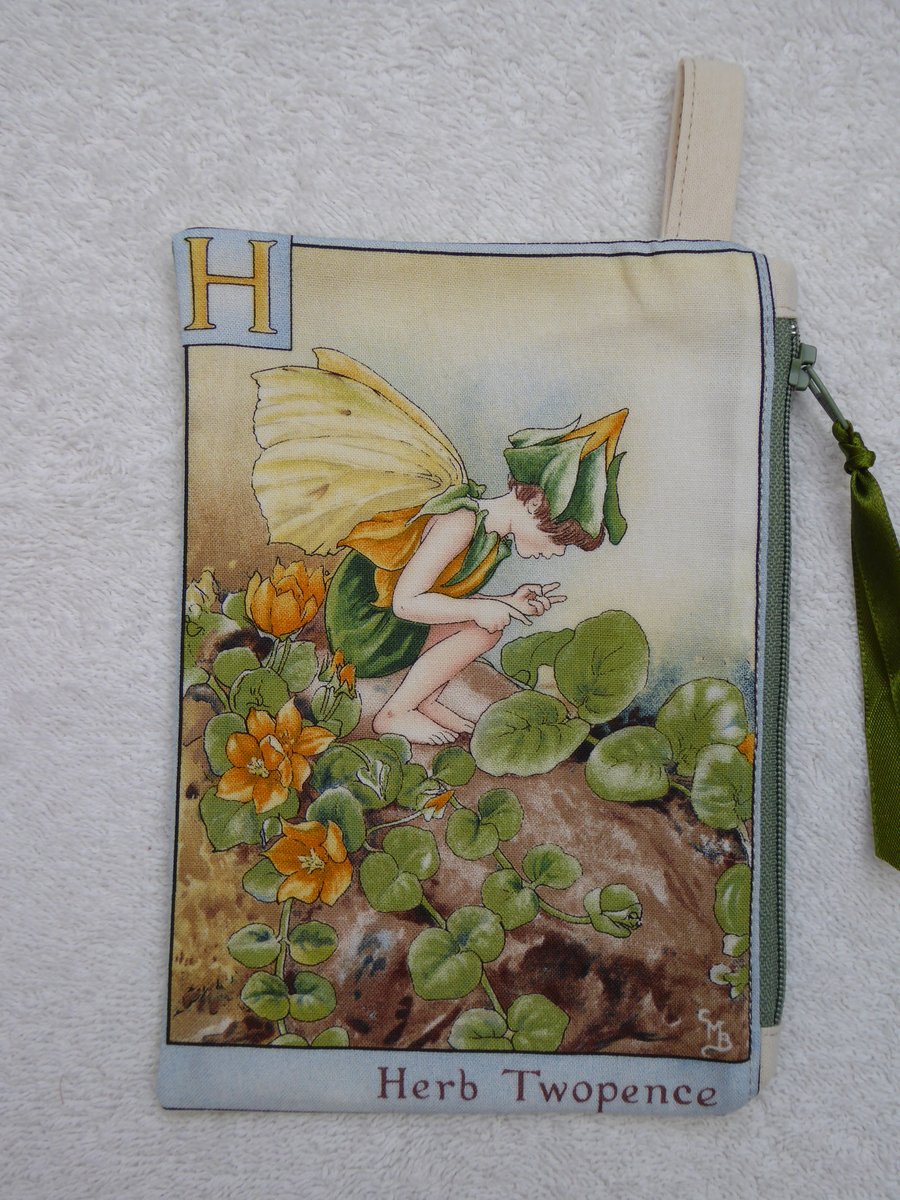 Flower Fairy Print Pixie Purse. H. Herb Twopence.  Flower Alphabet Fairy