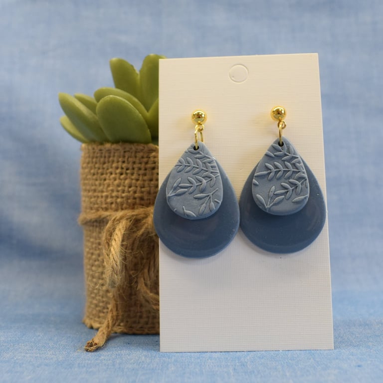 Layered Botanical Teardrop Earrings