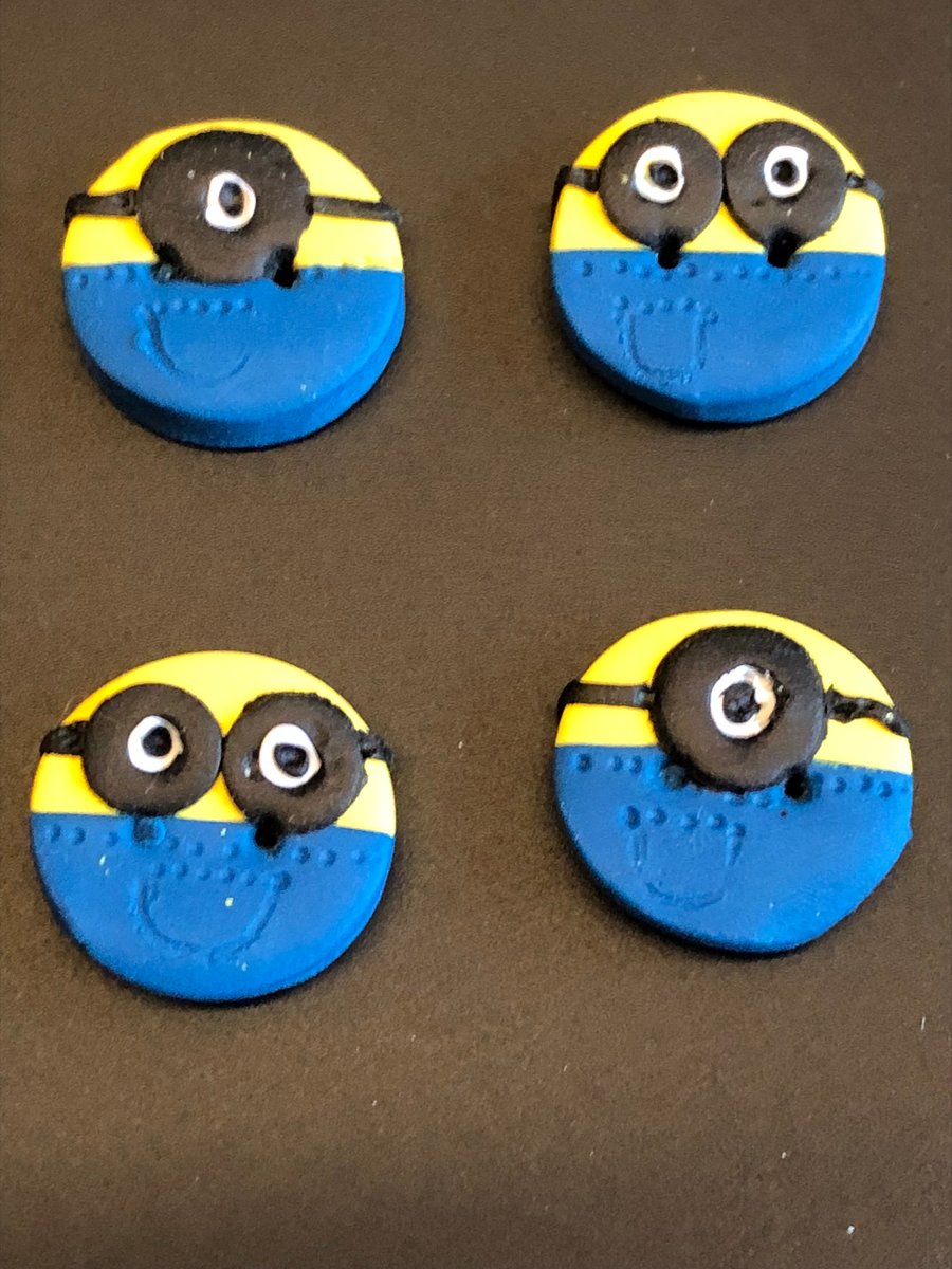 Minion Design Polymer Clay Buttons 