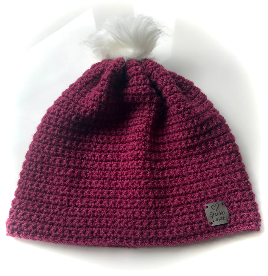 Handmade Crochet Beanie (with detachable pom-poms)