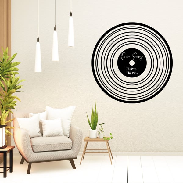 Our Song Personalised Vinyl Record Wall Sticker - Unique Wall Decal Decor Music