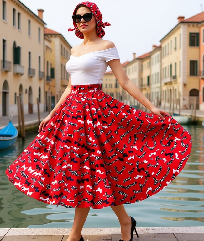 1950s Vintage Retro Rockabilly Circle Skirt Scottie Dog women's sizes 10-26 