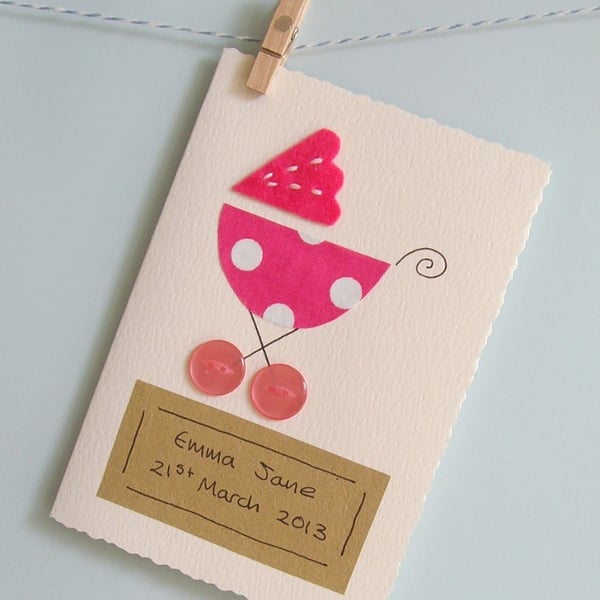 new baby card personalised