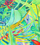 Tropical Scene with Lobster Claw Plant Original Oil Painting  - Image 6