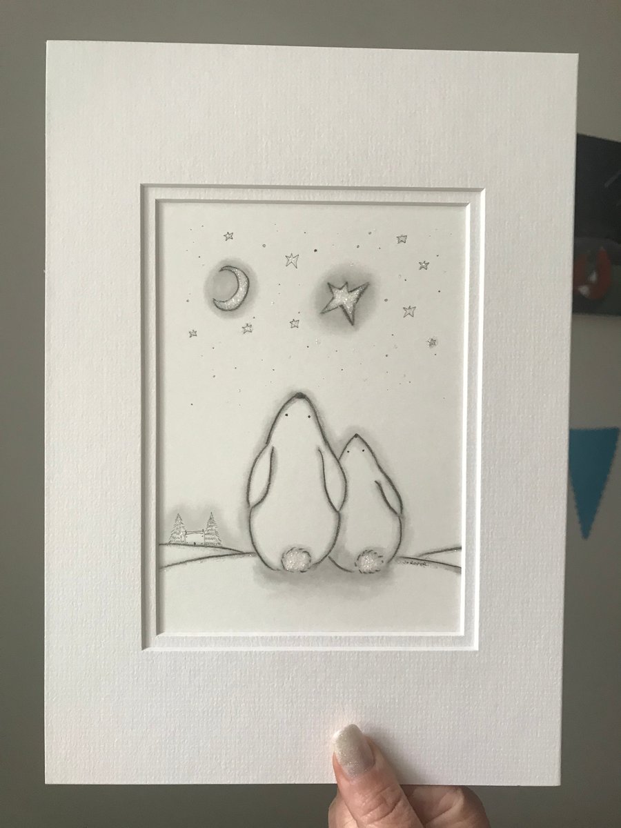 Original Painting Bunny love Jo Roper