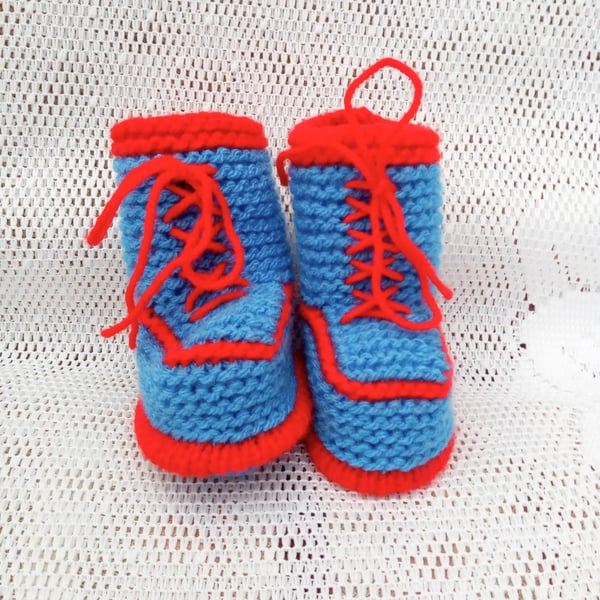 Hand Knitted Trainer Boots for Baby, Gift Ideas for Baby, Baby's Accessories