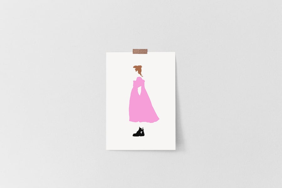 Killing Eve, print, Villanelle, pink dress, Jodie Comer, Unframed print, wall ar