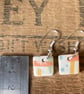 Handmade ceramic earrings square  - Image 4