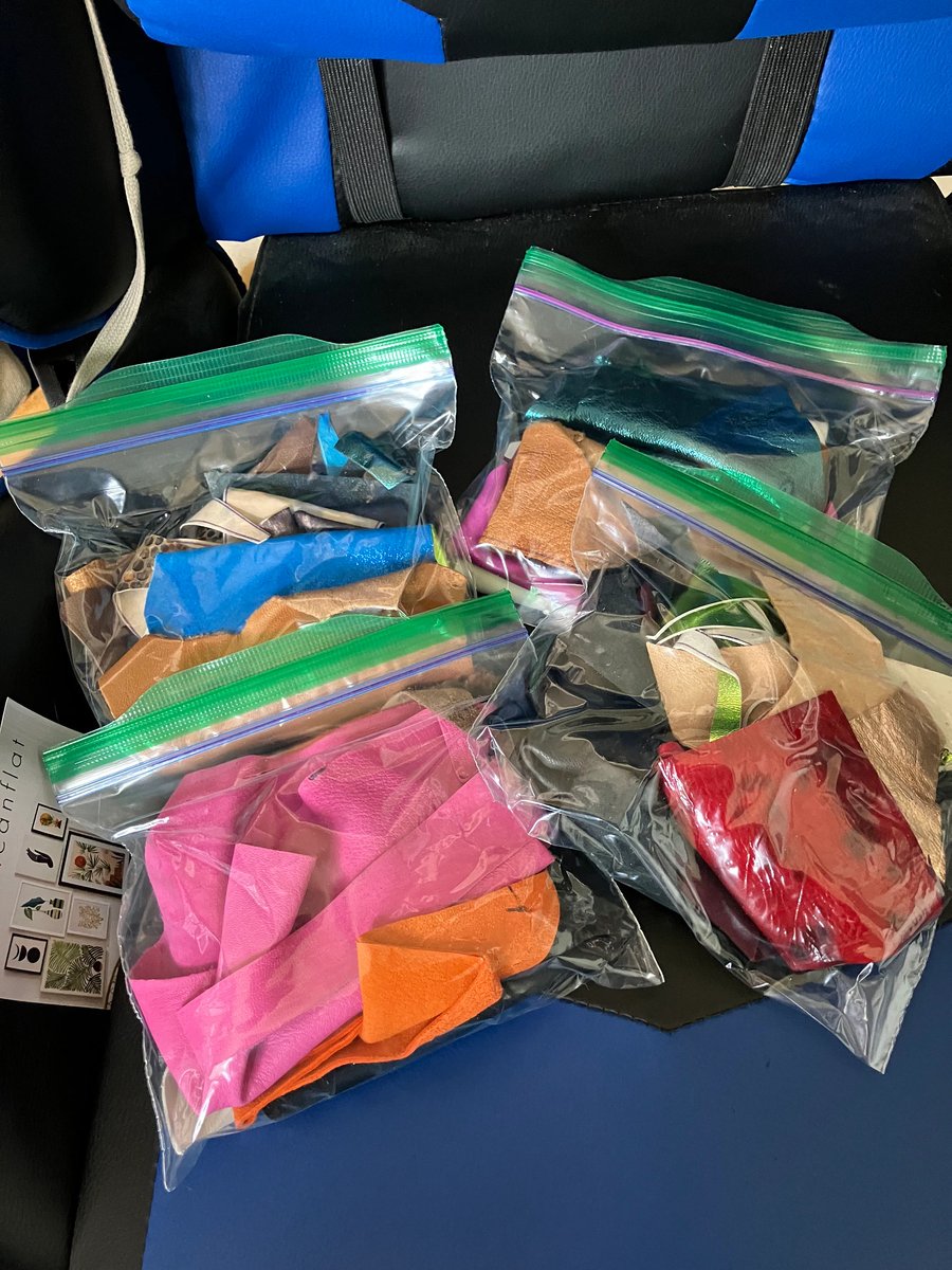Bags of Scrap Leather (suede - lambskin - variety) roughly 125 grams - FREE SHIP