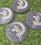 Fairy Moon Slate Coaster Handmade Laser Etched Gothic Fantasy Witchy Home Decor  - Image 2