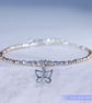 Butterfly sterling silver and rose gold unique bracelet  - Image 5
