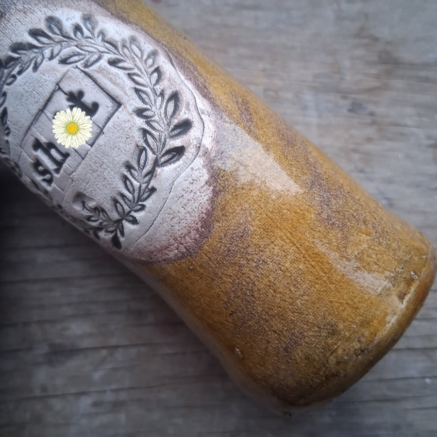 Skinny c8nt vase in olive, unique stoneware ceramic vase custom text