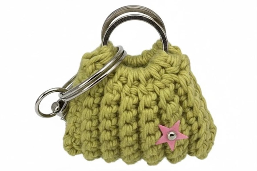 Keyring small bag,crochet very elegant accessory.. 