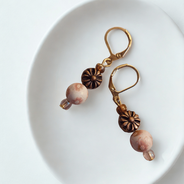 Coral and Bronze Floral