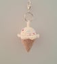 Ice Cream Crochet Keyring