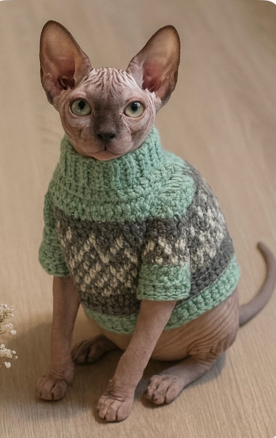 Sphynx cat jumper and small dog jumper