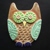 Brown Owl ceramic hanging decoration 