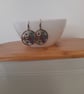 ANTIQUE COPPER AND MULTI COLOURED DANGLE EARRINGS. - Image 2
