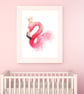 Flamingo wall print, Watercolour flamingo  wall art, flamingo decor - Image 5