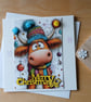 Highland Cow Christmas Card  - Image 1