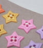 8 Cute Mixed Colour Star Shaped Buttons - Image 2