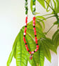 Watermelon Cocktail Charm Shell Bead Necklace, Red & Green - Image 7