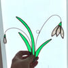 Stained Glass Snowdrop Suncatcher - Handmade Hanging Decoration