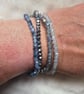 4 Stretch faceted glass bead bracelets - Image 2