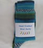 Hand-cranked Knitted Ribbed Wool Socks Size 6 to 7 - Image 5