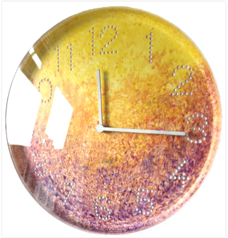 Hand Painted Customised Wall Clock Indoor 25 cm Silent Quartz Clock Gift Idea