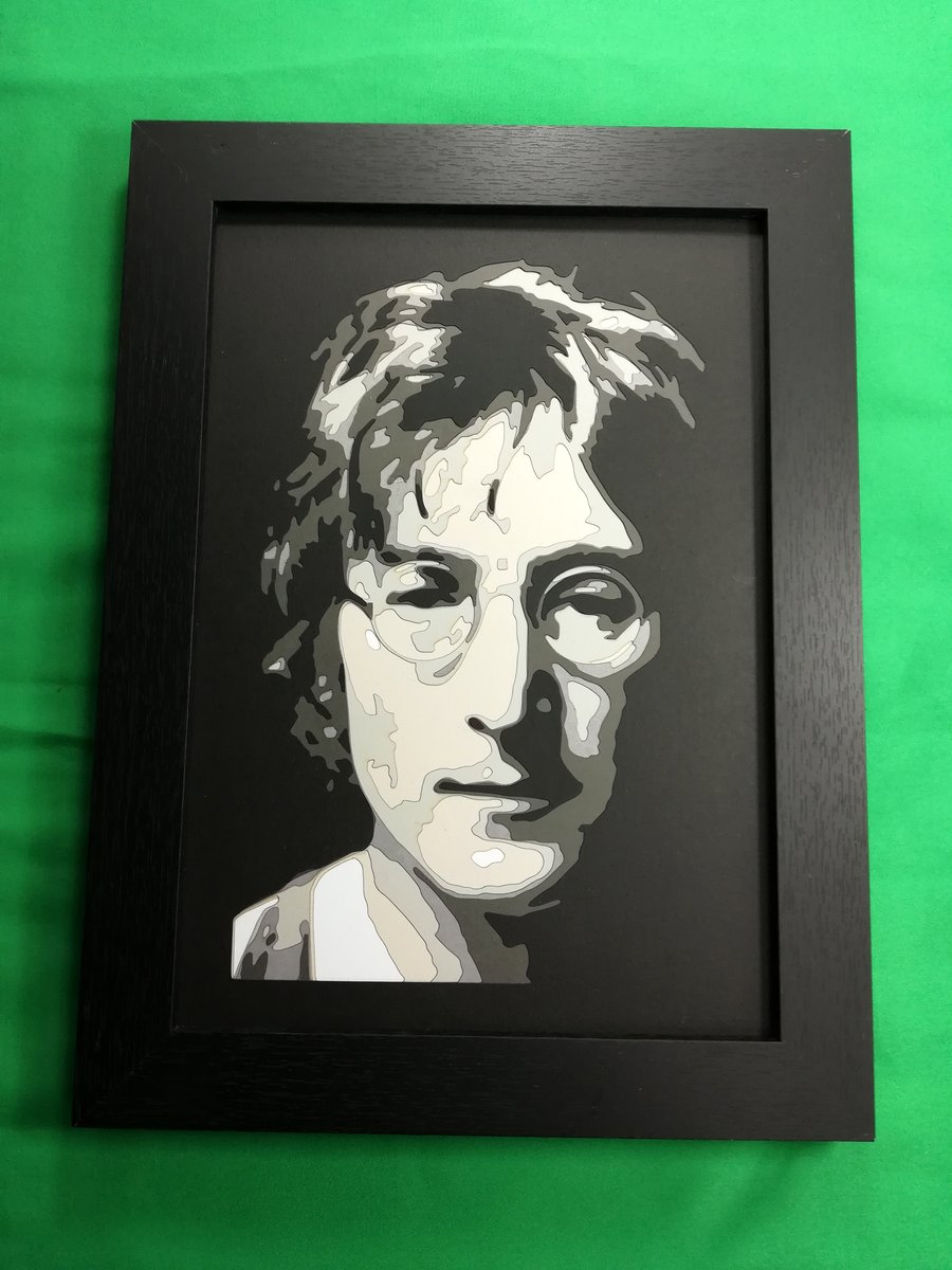John Lennon, A4 papercut art, layered paper wall decor