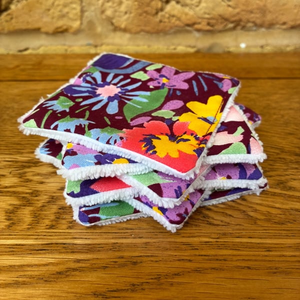 Flowers And Leaves Print Reusable Fabric Makeup Remover Wipes