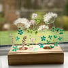 Bespoke cow parsley meadow - fused glass art 