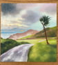 Devon Landscape Art - beautiful landscape, sea view, sunset, healing path