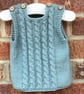 Hand knitted merino wool baby sleeveless jumper