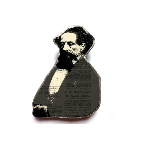 Charles Dickens literary Author Brooch by EllyMental