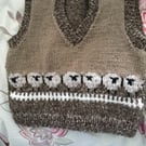 Hand knitted  fairisle baby tank top