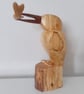 Handmade Carved wooden  kingfisher  - Image 2