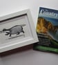 Tiny Art: Badger – original art, framed watercolour painting - Image 3