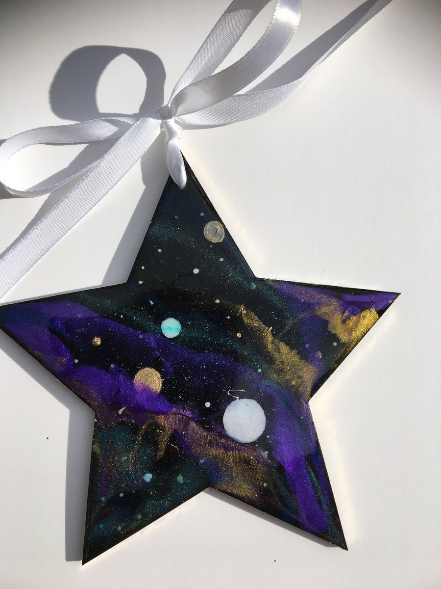 Christmas ornament, Galaxy themed star, Christmas decoration