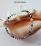 Genuine Ruby, Sapphire & Emerald Dainty Stacker Sterling Silver Bracelet - Image 2