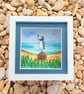 Sea Glass Puffin Desk Art - Handmade Coastal Watercolour Picture - Image 8